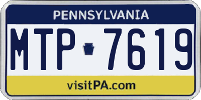 PA license plate MTP7619