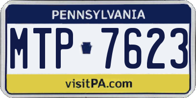 PA license plate MTP7623