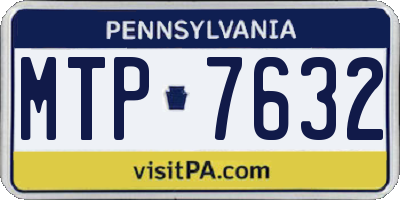 PA license plate MTP7632