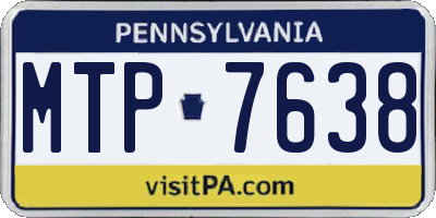 PA license plate MTP7638