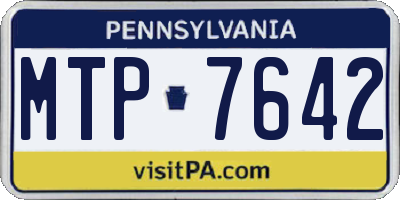 PA license plate MTP7642