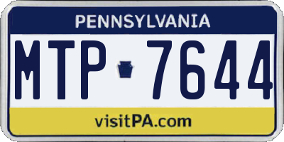 PA license plate MTP7644