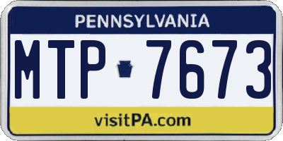 PA license plate MTP7673