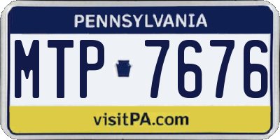 PA license plate MTP7676