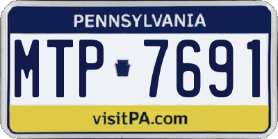 PA license plate MTP7691