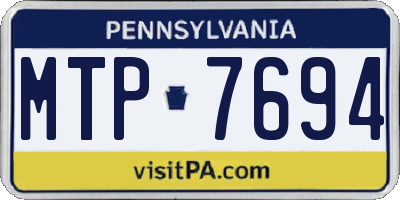 PA license plate MTP7694