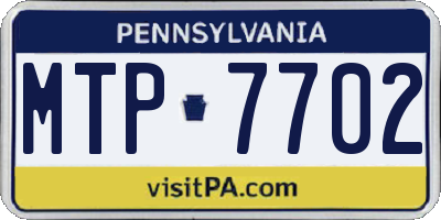 PA license plate MTP7702