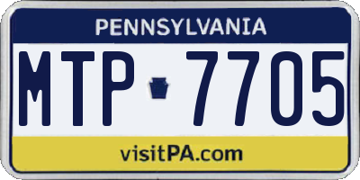 PA license plate MTP7705
