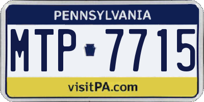 PA license plate MTP7715