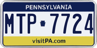 PA license plate MTP7724