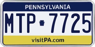 PA license plate MTP7725