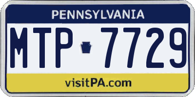 PA license plate MTP7729