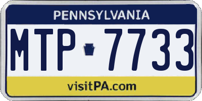 PA license plate MTP7733