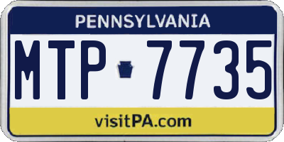 PA license plate MTP7735