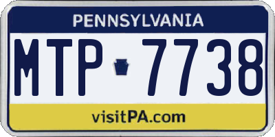 PA license plate MTP7738