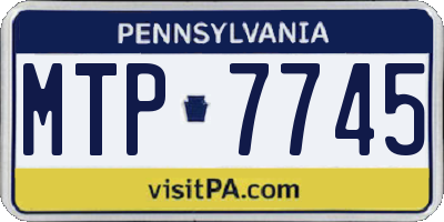 PA license plate MTP7745