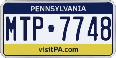 PA license plate MTP7748
