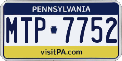 PA license plate MTP7752