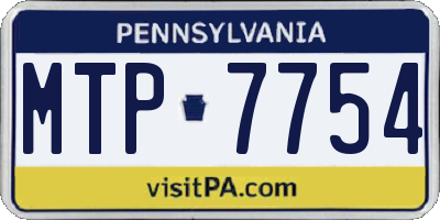 PA license plate MTP7754
