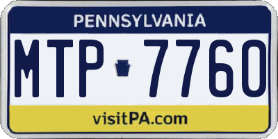 PA license plate MTP7760
