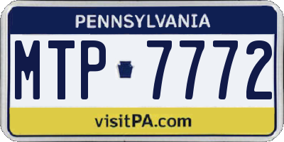 PA license plate MTP7772