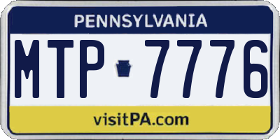 PA license plate MTP7776