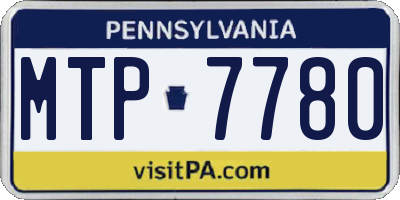 PA license plate MTP7780
