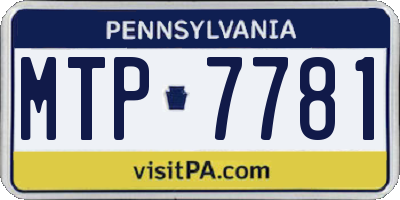 PA license plate MTP7781