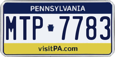 PA license plate MTP7783