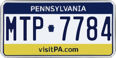 PA license plate MTP7784