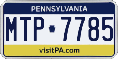 PA license plate MTP7785