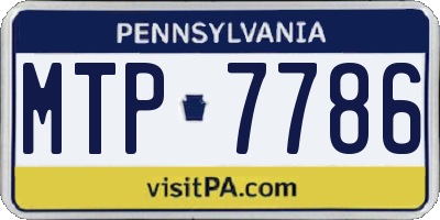 PA license plate MTP7786