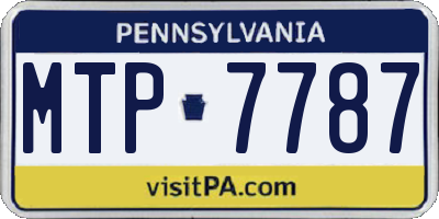 PA license plate MTP7787