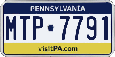 PA license plate MTP7791