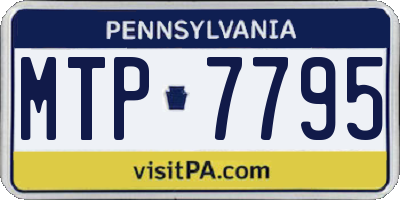 PA license plate MTP7795