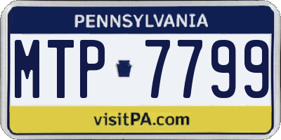 PA license plate MTP7799