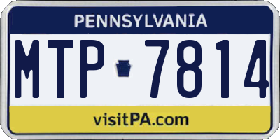PA license plate MTP7814