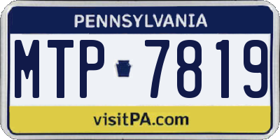 PA license plate MTP7819