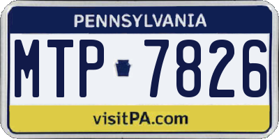 PA license plate MTP7826