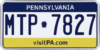 PA license plate MTP7827