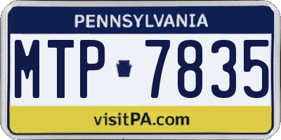 PA license plate MTP7835