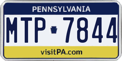 PA license plate MTP7844