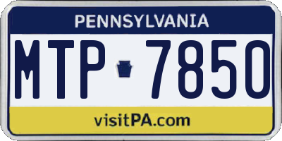 PA license plate MTP7850