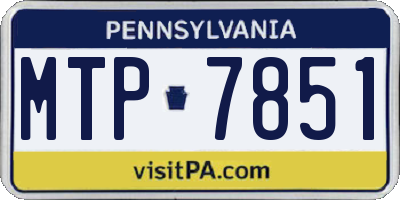 PA license plate MTP7851