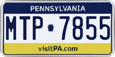 PA license plate MTP7855