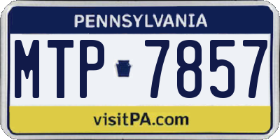 PA license plate MTP7857