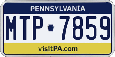 PA license plate MTP7859