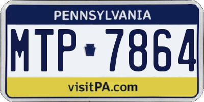 PA license plate MTP7864