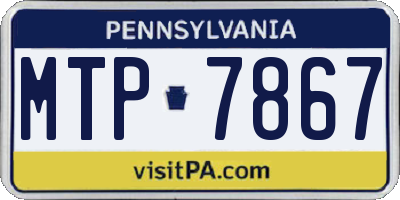 PA license plate MTP7867