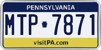 PA license plate MTP7871
